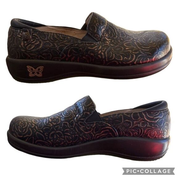 Alegria Keli Professional Bronze Age Leather Slip On Slip Resistant Clog Sz 37 - Picture 4 of 8